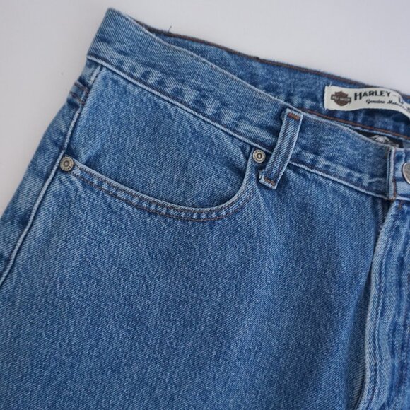 Harley-Davidson Mid-Wash Relaxed Biker 100% Cotton Blue Denim Jeans 38x30 - Picture 8 of 8